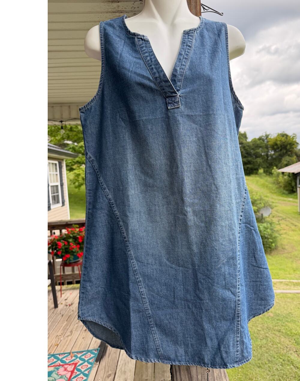 CUPSHE 100%Cotton Denim Mini Dress NWT Western Boho Coastal Cowgirl Farmhouse S